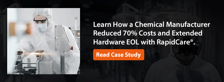 Learn how chemical manufacturer reduced 70% costs and extended hardware EOL with rapidcare